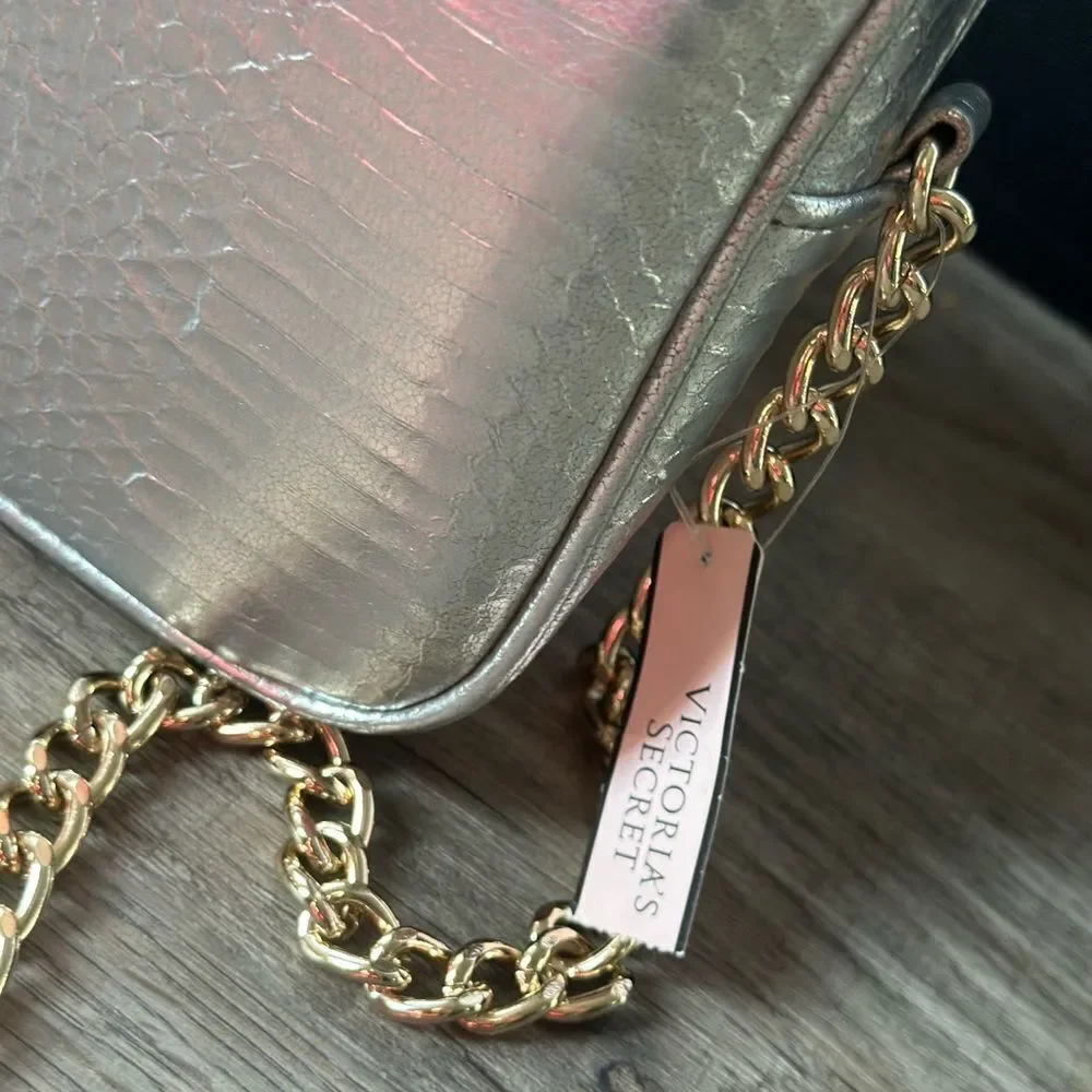 Victoria's Secret Crossbody Bag Silver Gold Chain Snake